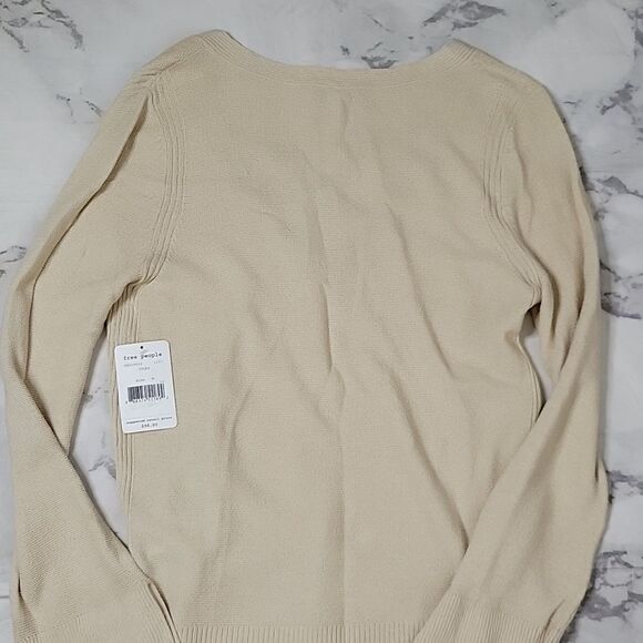 Free People Ivory Criss-Cross Front Sweater - Picture 6 of 6